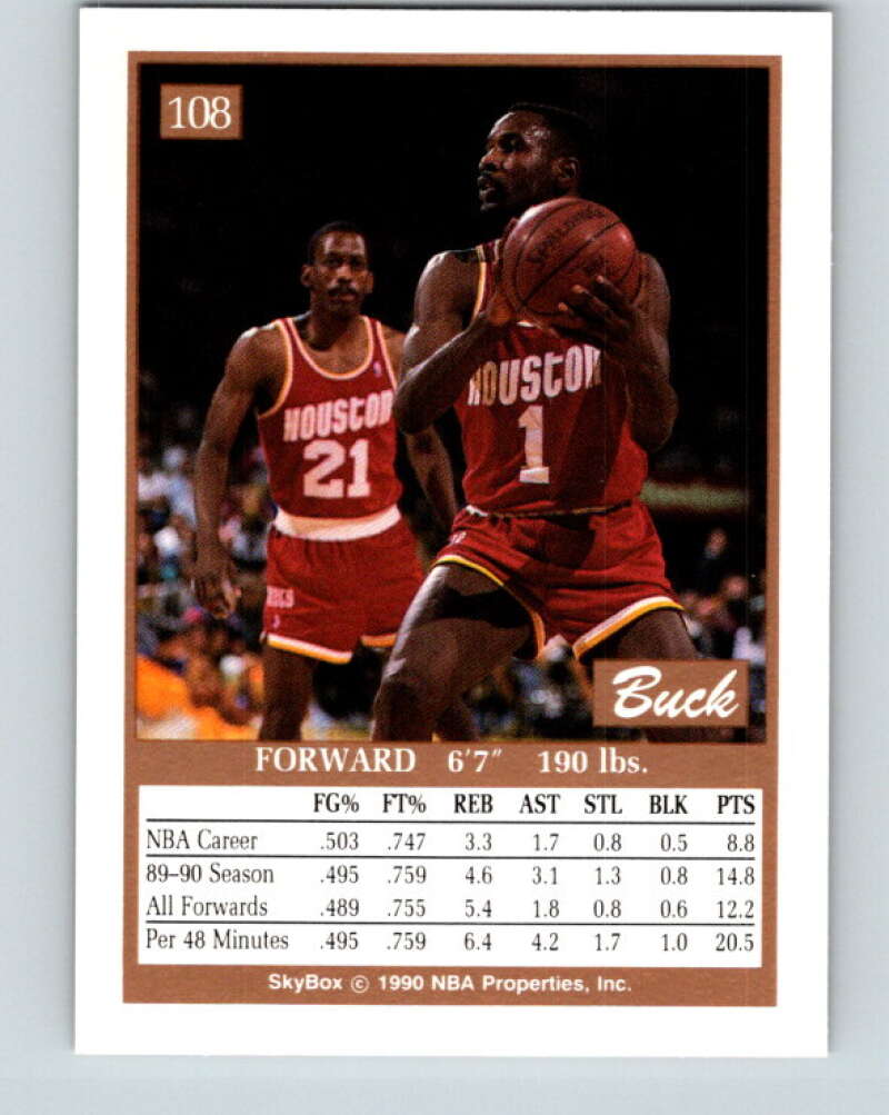 1990-91 SkyBox #108 Buck Johnson Mint Houston Rockets  Image 2