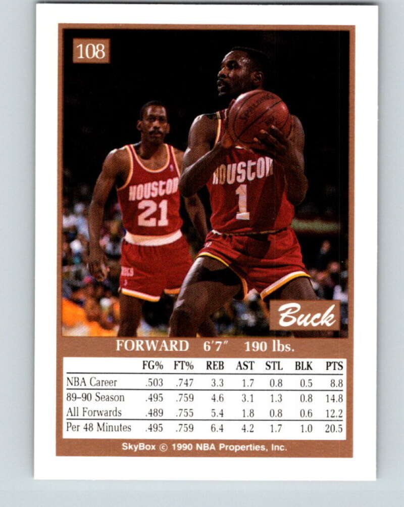 1990-91 SkyBox #108 Buck Johnson Mint Houston Rockets Image 2