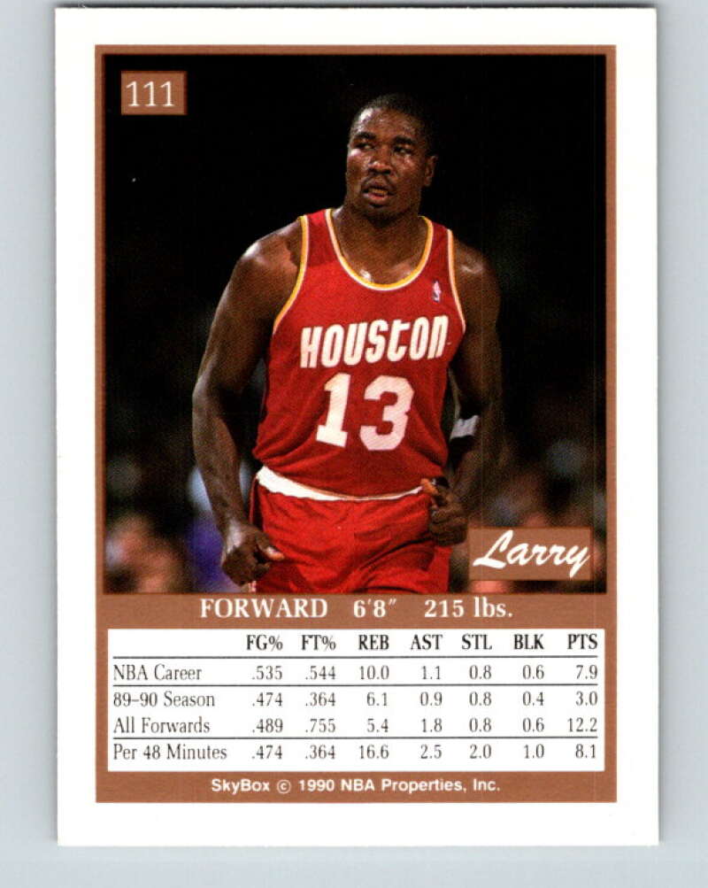 1990-91 SkyBox #111 Larry Smith Mint Houston Rockets Image 2