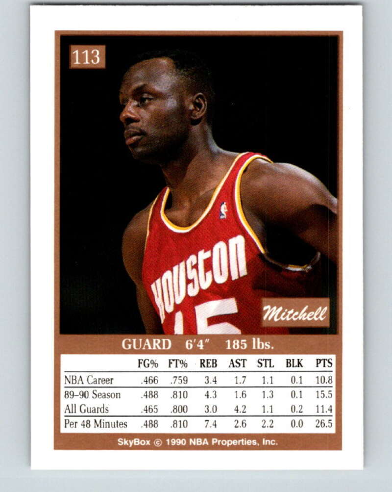 1990-91 SkyBox #113a Mitchell Wiggins ERR Mint SP Houston Rockets Image 2