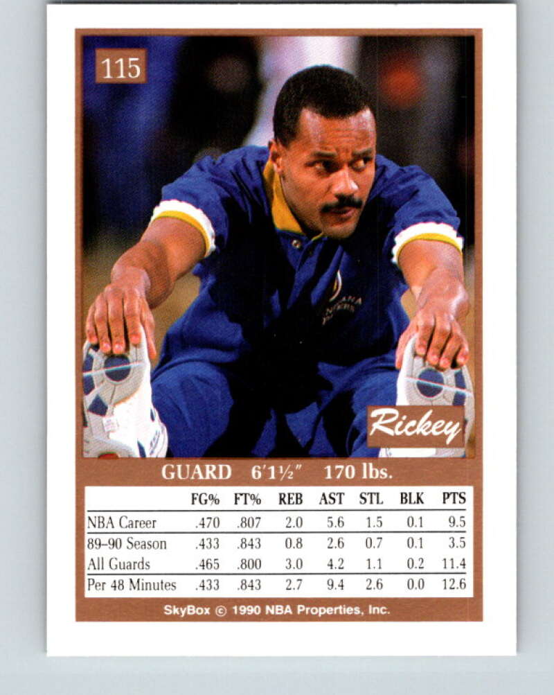 1990-91 SkyBox #115 Rickey Green Mint SP Indiana Pacers Image 2