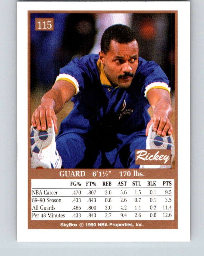 1990-91 SkyBox #115 Rickey Green Mint SP Indiana Pacers  Image 2