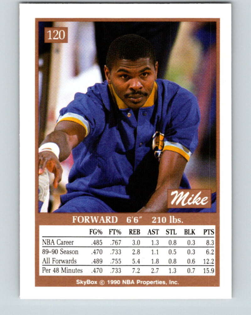 1990-91 SkyBox #120 Mike Sanders Mint Indiana Pacers Image 2