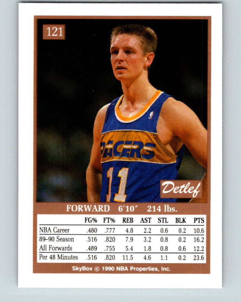 1990-91 SkyBox #121 Detlef Schrempf Mint Indiana Pacers Image 2