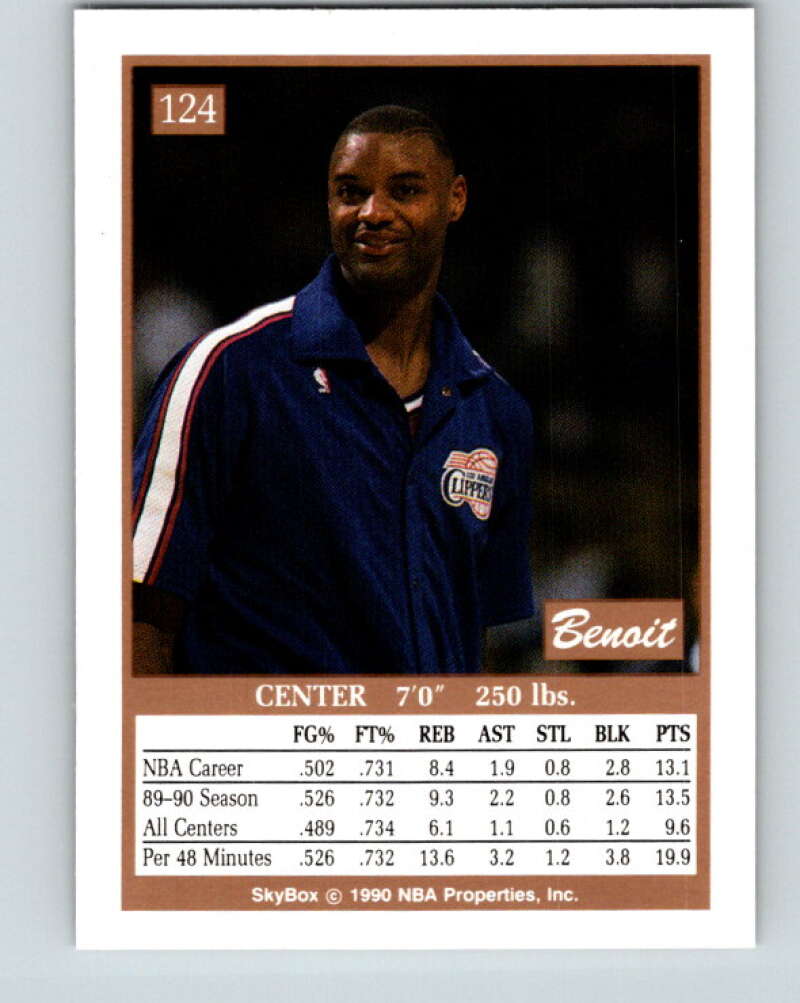 1990-91 SkyBox #124 Benoit Benjamin Mint Los Angeles Clippers Image 2