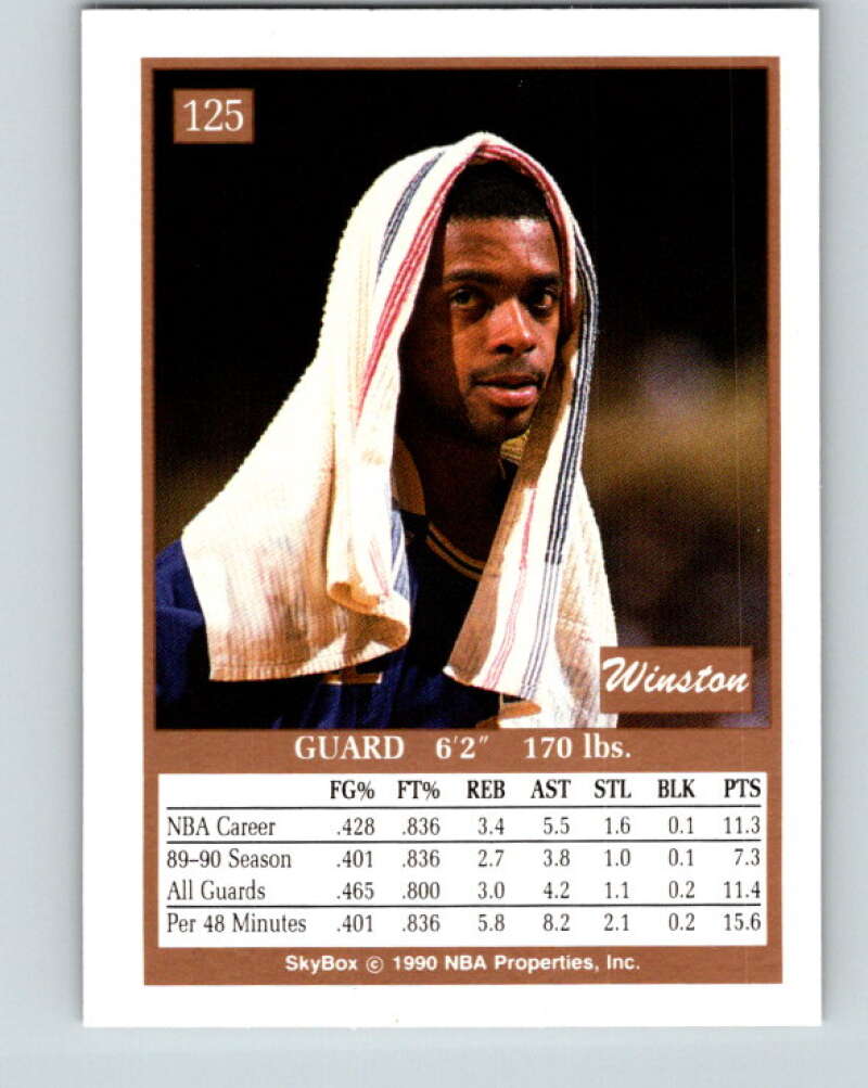 1990-91 SkyBox #125 Winston Garland Mint Los Angeles Clippers Image 2