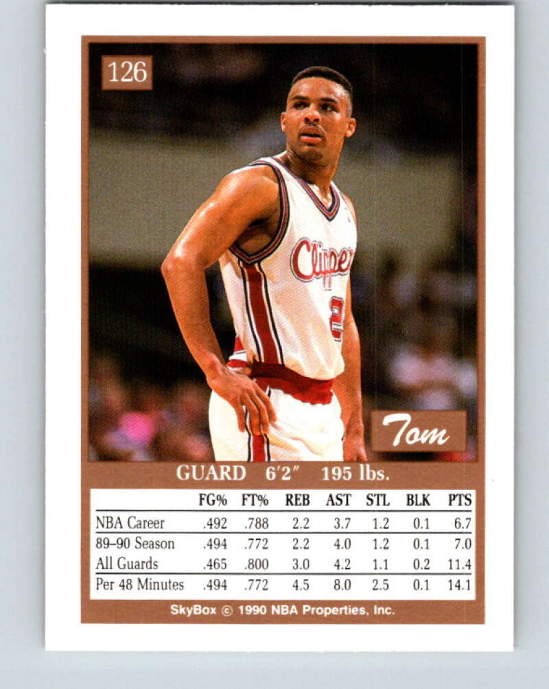 1990-91 SkyBox #126 Tom Garrick Mint Los Angeles Clippers  Image 2