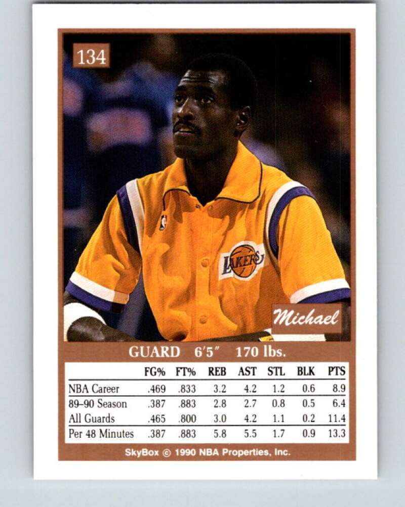 1990-91 SkyBox #134 Michael Cooper Mint SP Los Angeles Lakers Image 2