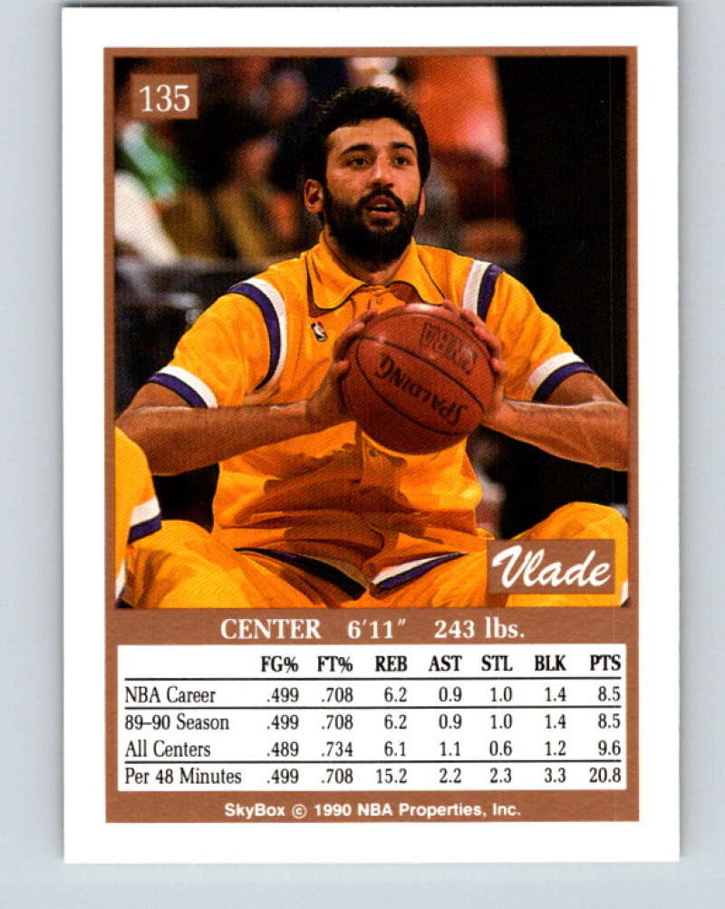 1990-91 SkyBox #135 Vlade Divac Mint RC Rookie Los Angeles Lakers Image 2
