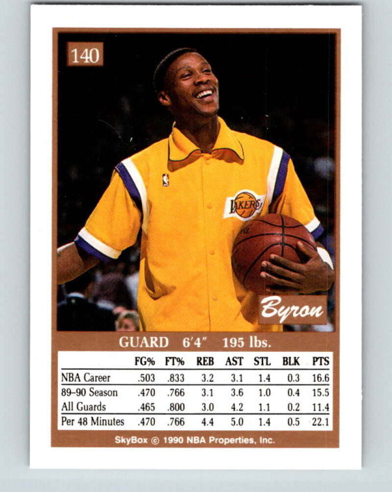 1990-91 SkyBox #140 Byron Scott Mint Los Angeles Lakers  Image 2