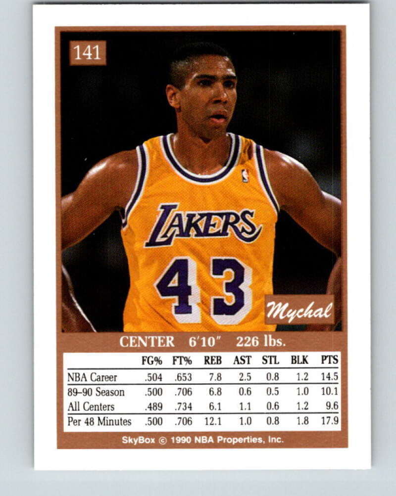 1990-91 SkyBox #141 Mychal Thompson Mint Los Angeles Lakers Image 2
