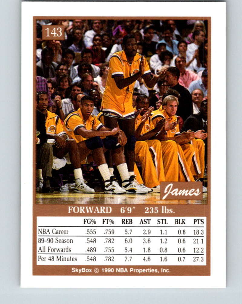 1990-91 SkyBox #143 James Worthy Mint Los Angeles Lakers  Image 2