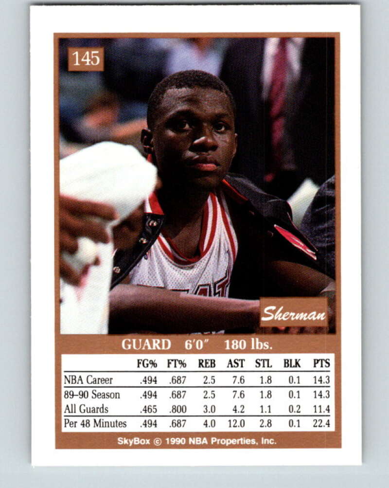 1990-91 SkyBox #145 Sherman Douglas Mint RC Rookie Miami Heat Image 2