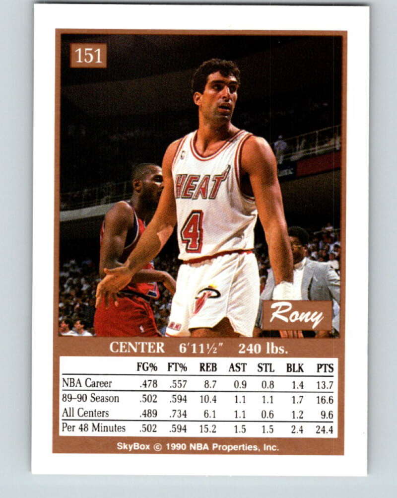 1990-91 SkyBox #151 Rony Seikaly Mint Miami Heat Image 2