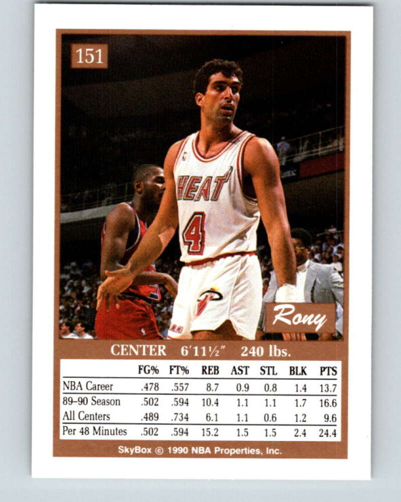 1990-91 SkyBox #151 Rony Seikaly Mint Miami Heat  Image 2