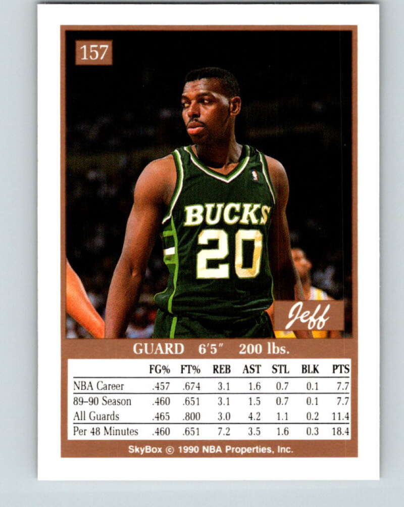 1990-91 SkyBox #157 Jeff Grayer Mint RC Rookie Milwaukee Bucks  Image 2