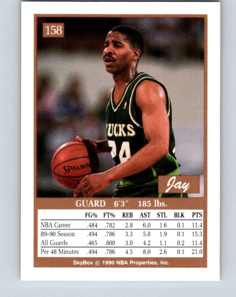 1990-91 SkyBox #158 Jay Humphries Mint Milwaukee Bucks Image 2