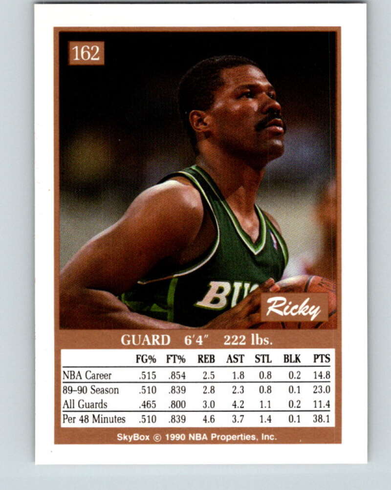 1990-91 SkyBox #162 Ricky Pierce Mint Milwaukee Bucks  Image 2