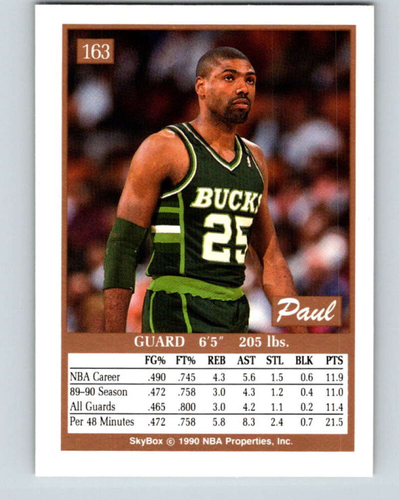 1990-91 SkyBox #163 Paul Pressey Mint SP Milwaukee Bucks Image 2