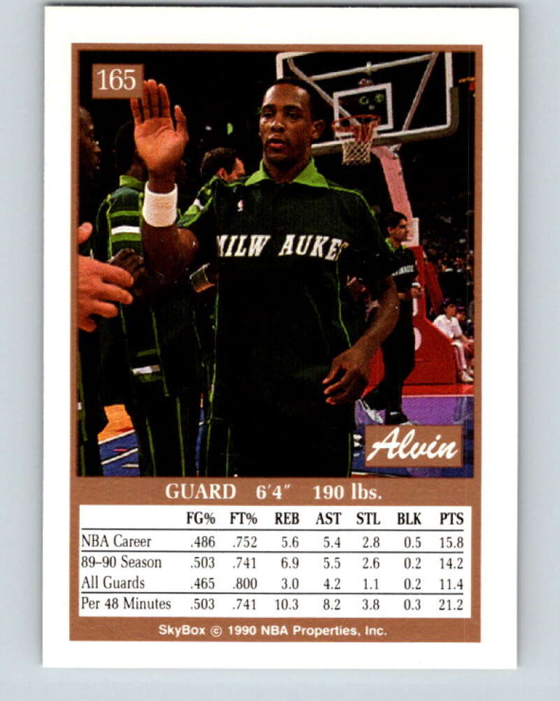 1990-91 SkyBox #165 Alvin Robertson Mint Milwaukee Bucks Image 2