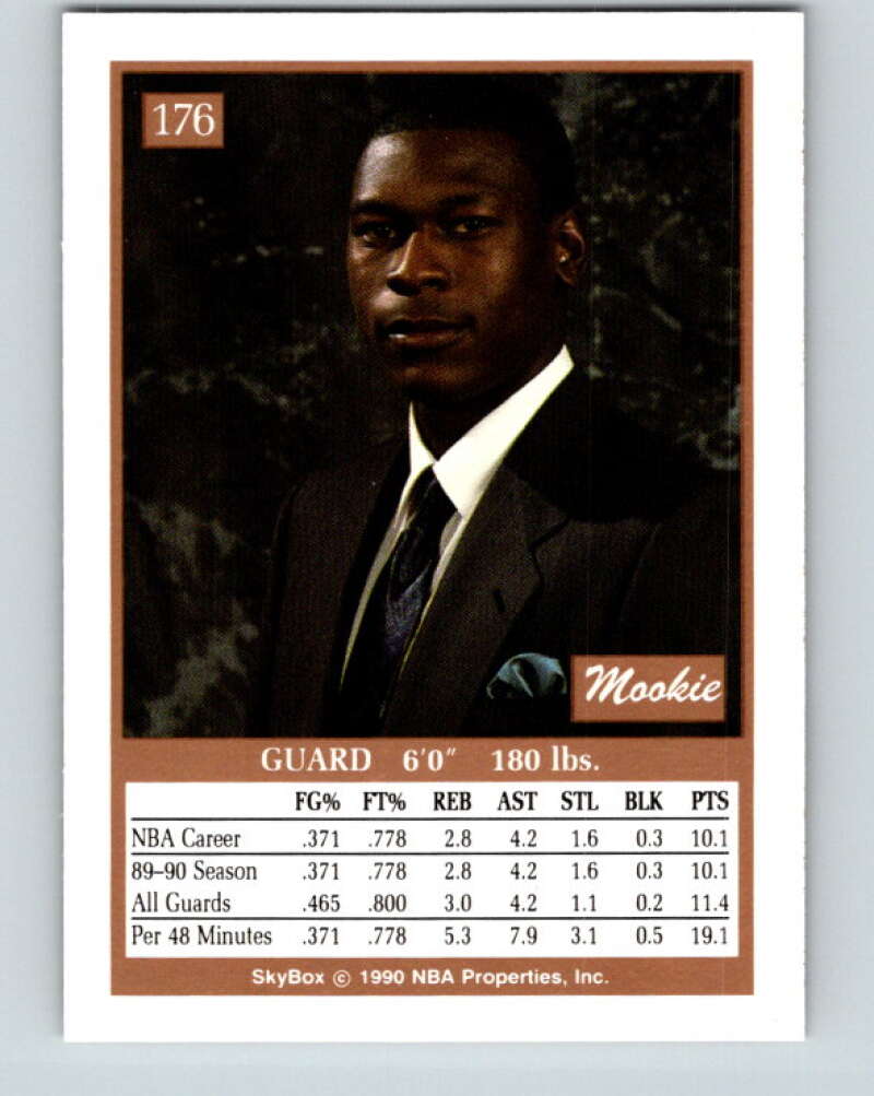 1990-91 SkyBox #176 Mookie Blaylock Mint RC Rookie New Jersey Nets Image 2