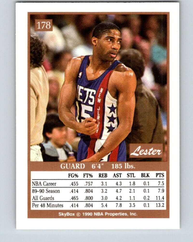 1990-91 SkyBox #178 Lester Conner Mint New Jersey Nets  Image 2