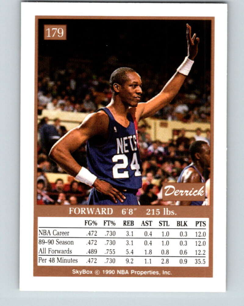 1990-91 SkyBox #179 Derrick Gervin Mint New Jersey Nets Image 2