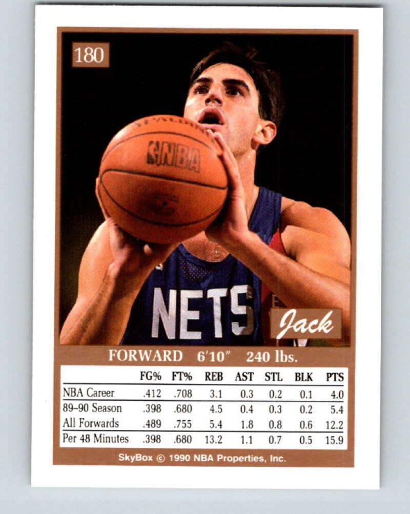 1990-91 SkyBox #180 Jack Haley Mint RC Rookie New Jersey Nets Image 2