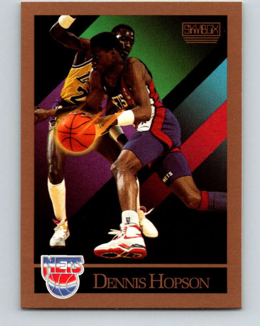 1990-91 SkyBox #182 Dennis Hopson Mint SP New Jersey Nets  Image 1