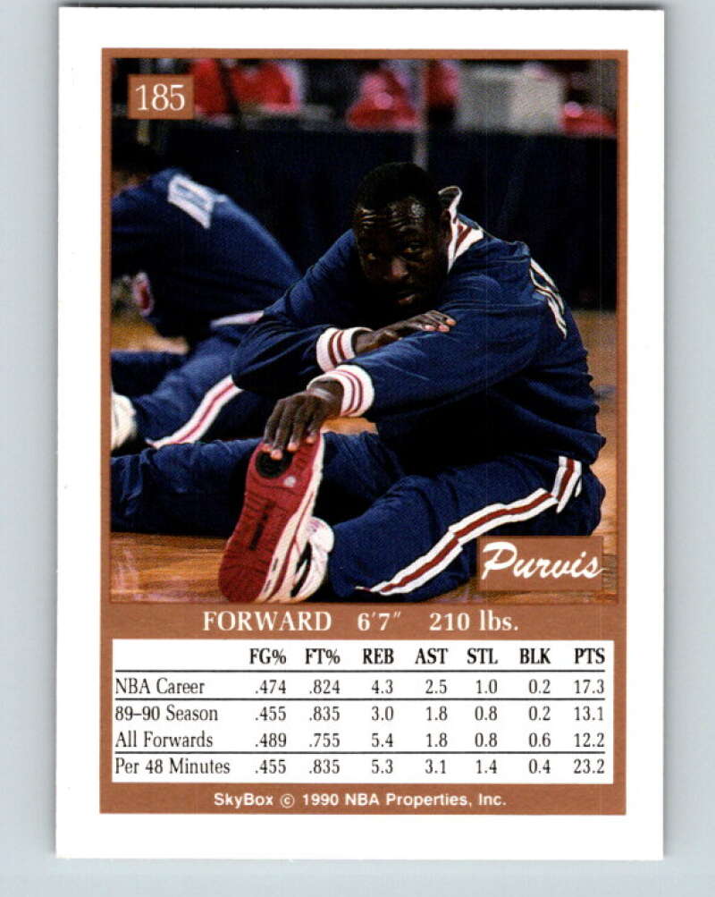 1990-91 SkyBox #185 Purvis Short Mint SP New Jersey Nets Image 2