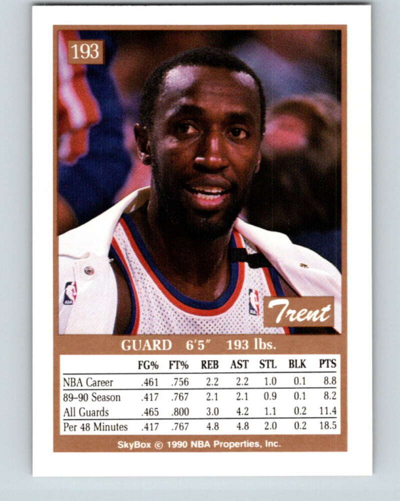 1990-91 SkyBox #193 Trent Tucker Mint New York Knicks  Image 2