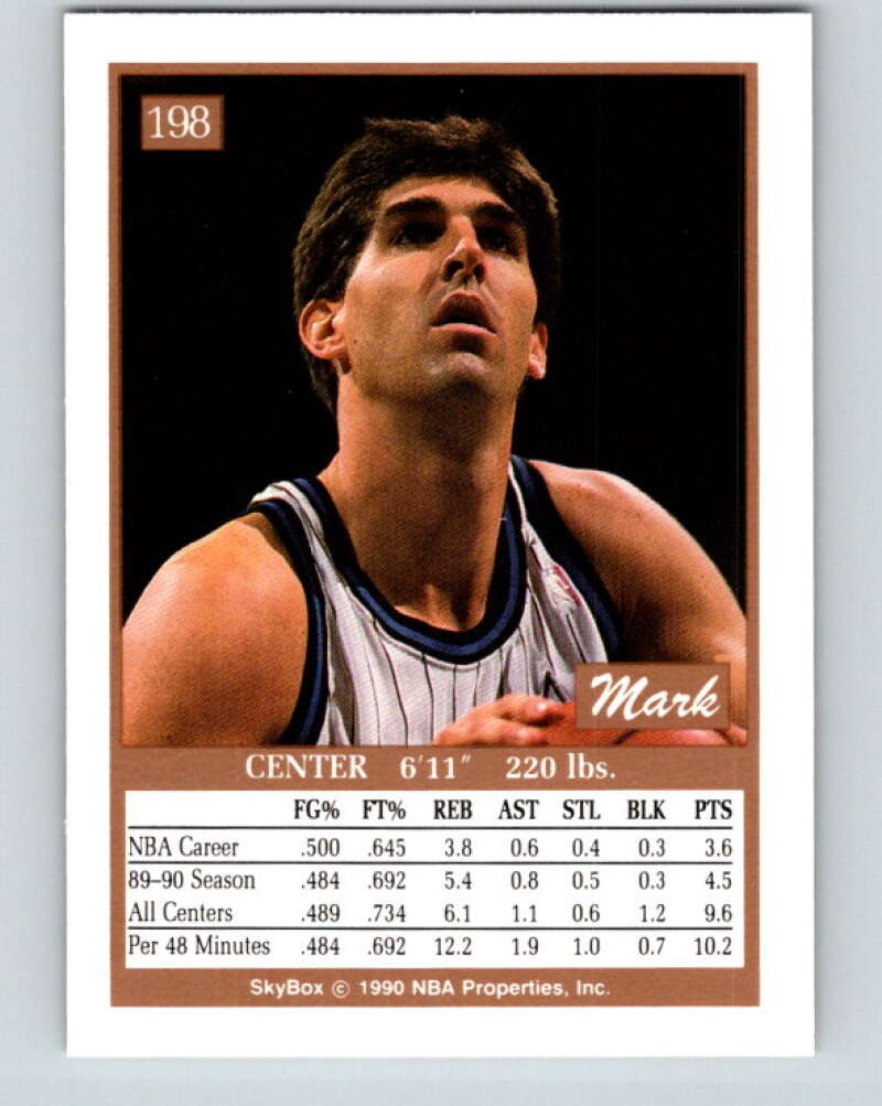 1990-91 SkyBox #198 Mark Acres Mint Orlando Magic Image 2