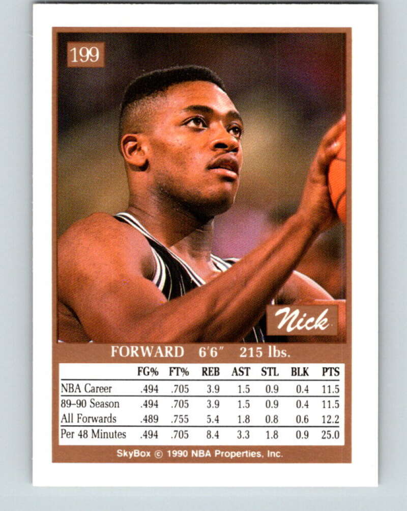 1990-91 SkyBox #199 Nick Anderson Mint RC Rookie Orlando Magic Image 2