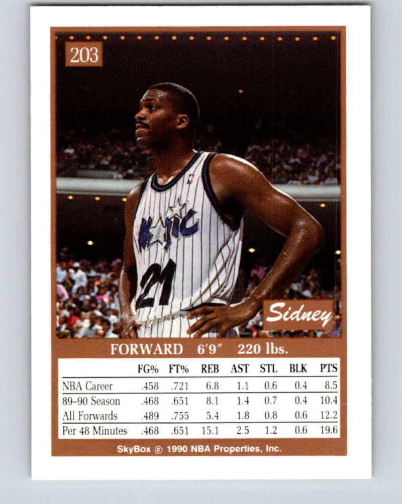 1990-91 SkyBox #203 Sidney Green Mint SP Orlando Magic Image 2