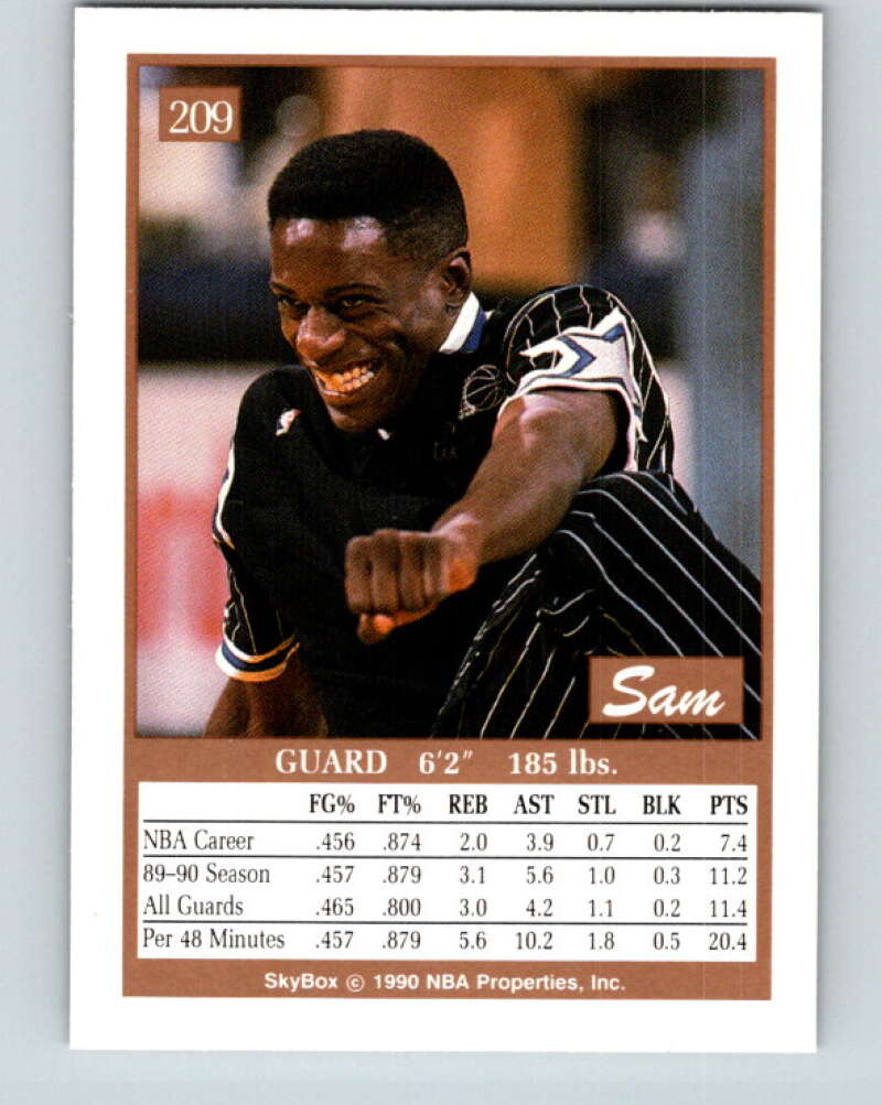 1990-91 SkyBox #209 Sam Vincent Mint Orlando Magic Image 2