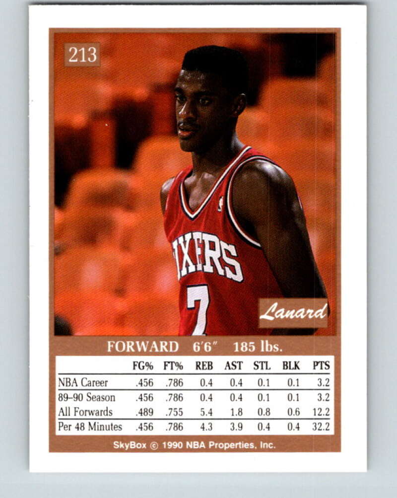 1990-91 SkyBox #213 Lanard Copeland Mint SP Philadelphia 76ers Image 2
