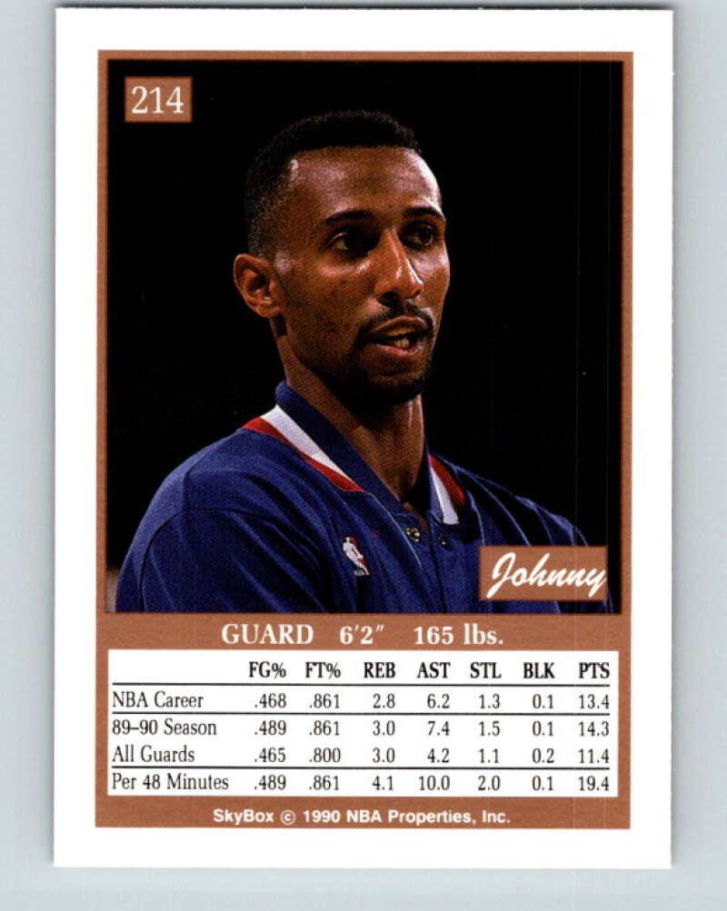 1990-91 SkyBox #214 Johnny Dawkins Mint Philadelphia 76ers Image 2