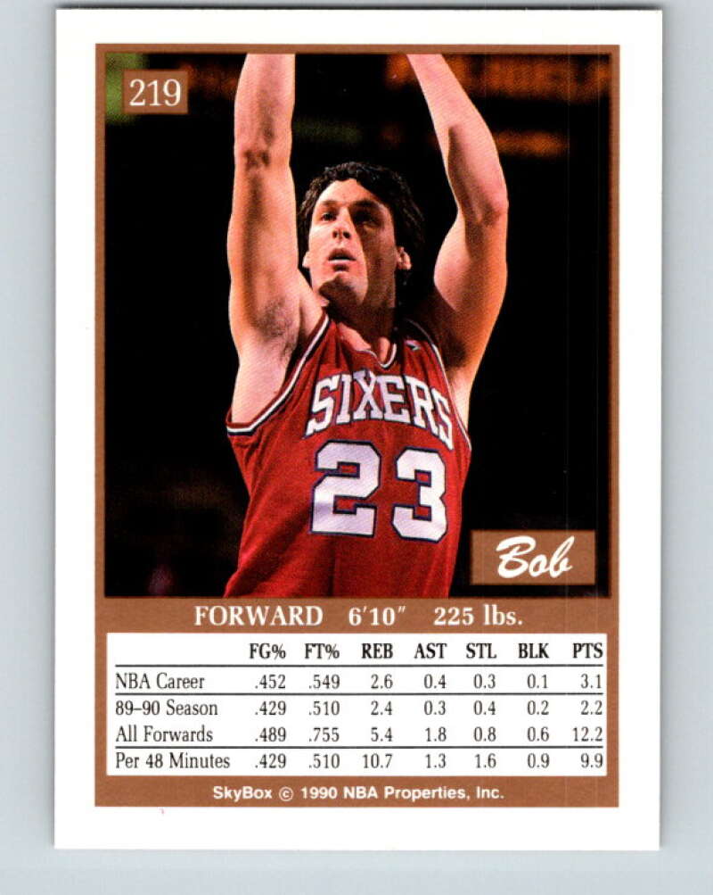 1990-91 SkyBox #219 Bob Thornton Mint Philadelphia 76ers Image 2