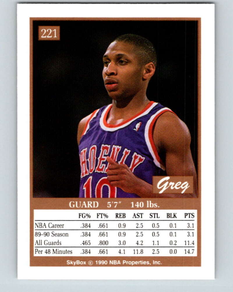 1990-91 SkyBox #221 Greg Grant Mint RC Rookie SP Phoenix Suns