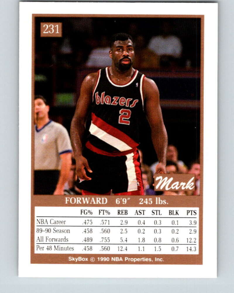 1990-91 SkyBox #231 Mark Bryant Mint Portland Trail Blazers Image 2