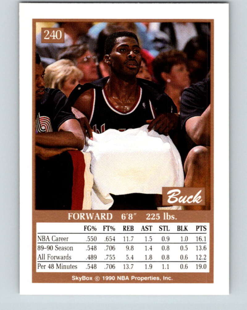 1990-91 SkyBox #240 Buck Williams Mint Portland Trail Blazers Image 2