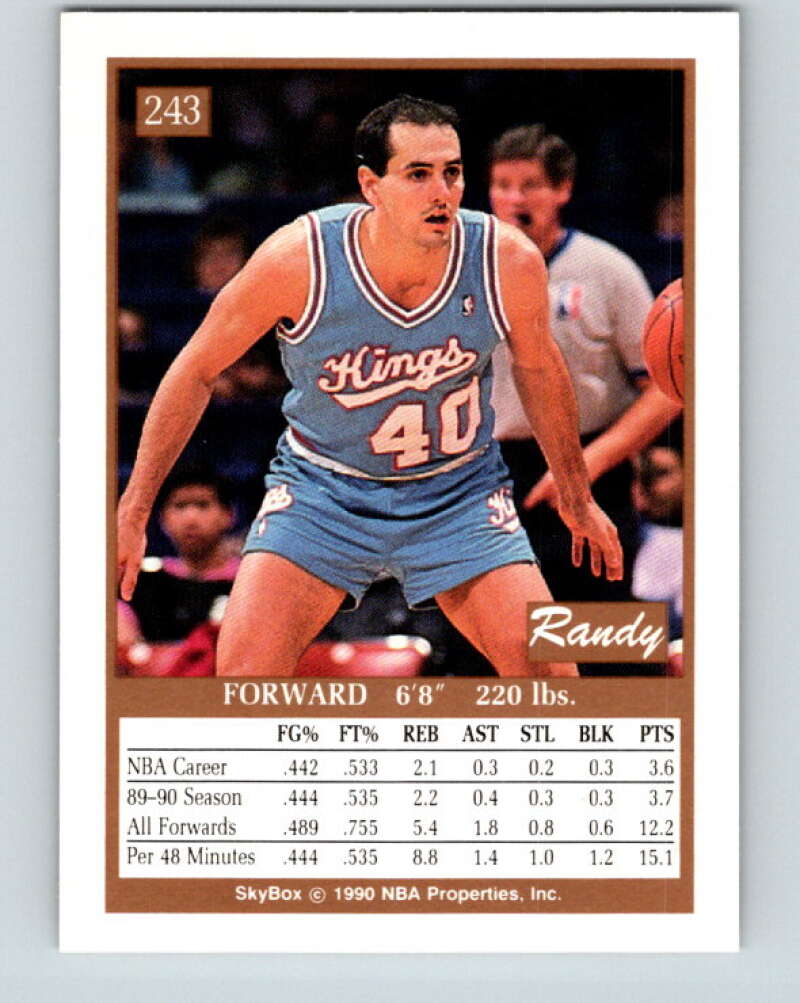 1990-91 SkyBox #243 Randy Allen Mint SP Sacramento Kings Image 2