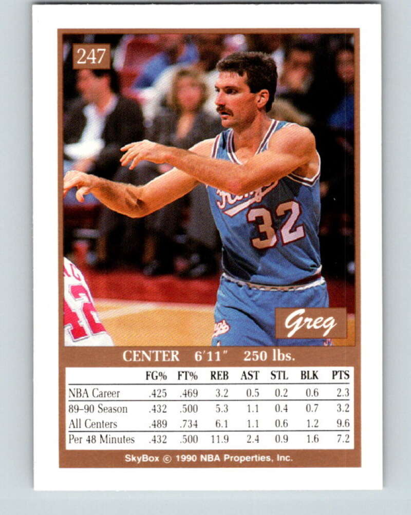 1990-91 SkyBox #247 Greg Kite Mint SP Sacramento Kings Image 2