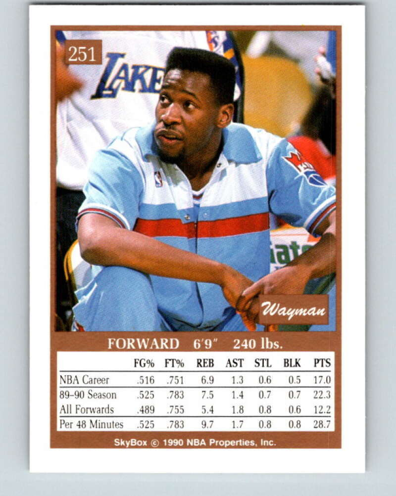 1990-91 SkyBox #251 Wayman Tisdale Mint Sacramento Kings Image 2