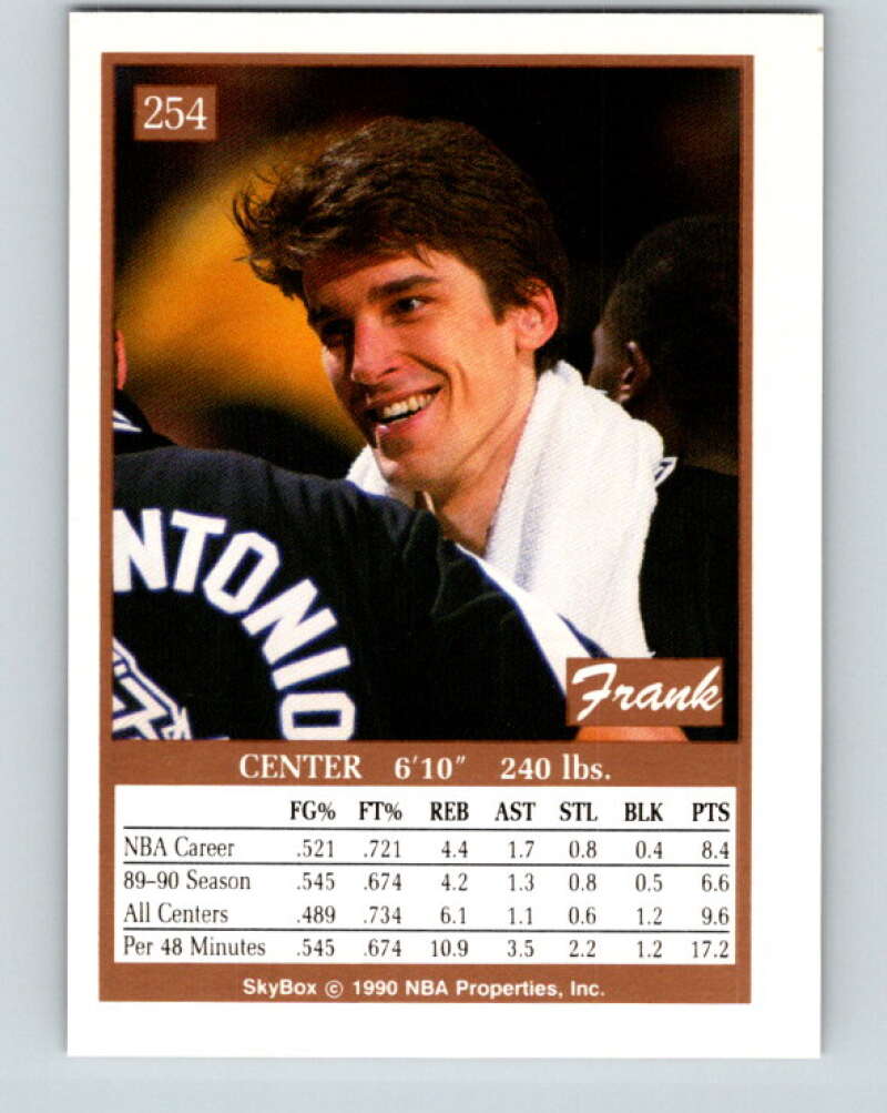 1990-91 SkyBox #254 Frank Brickowski Mint SP San Antonio Spurs Image 2
