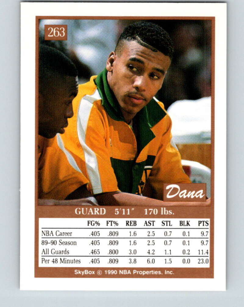 1990-91 SkyBox #263 Dana Barros Mint RC Rookie Seattle SuperSonics Image 2