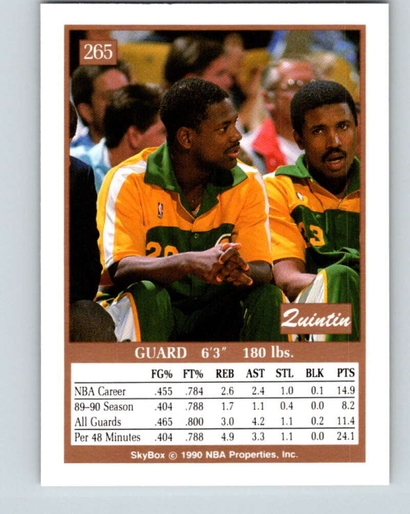 1990-91 SkyBox #265 Quintin Dailey Mint Seattle SuperSonics Image 2