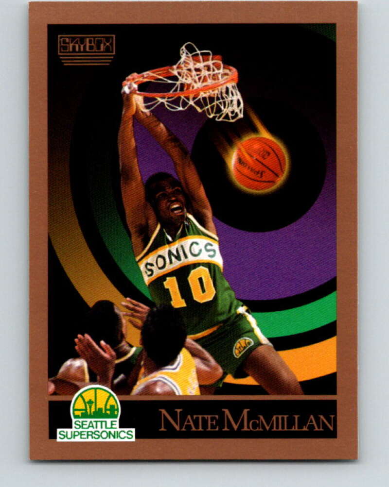 1990-91 SkyBox #271a Nate McMillan/ Mint SP Seattle SuperSonics Image 1