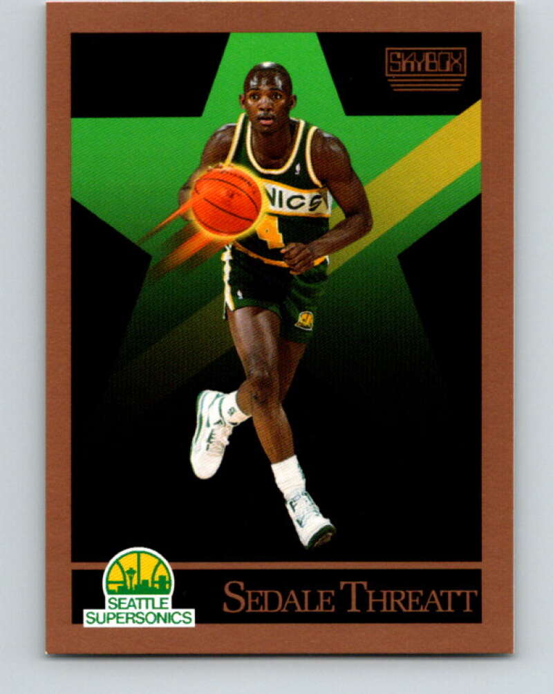 1990-91 SkyBox #273 Sedale Threatt Mint Seattle SuperSonics Image 1