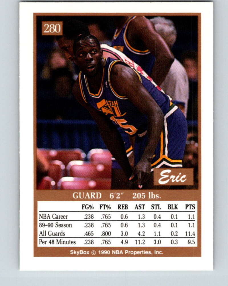 1990-91 SkyBox #280 Eric Johnson Mint Utah Jazz Image 2